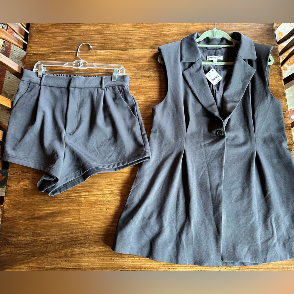 NWT Free People Tailored Suit Set: Dress Shorts and Sleeveless Blazer